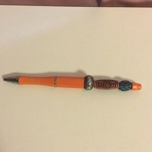 Orange Beaded Pen